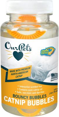 Juguete para gatos con burbujas saltarinas de hierba gatera, botella de 5 oz