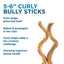 Thick Curly 5-6" Bully Sticks Dog Treats, 12 count