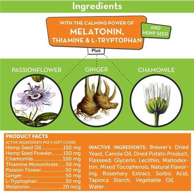 Bundle: ThunderShirt Classic Anxiety & Calming Vest, Heather Grey, XX-Small + ThunderWunders Hemp Dog Chews