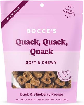 Quack Quack Quack Duck & Blueberry Recipe Soft & Chewy Dog Treats, 6-oz bag