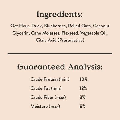 Quack Quack Quack Duck & Blueberry Recipe Soft & Chewy Dog Treats, 6-oz bag