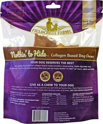 Nothin' To Hide Flip Chips Bacon Flavor Dog Chews, 8 count