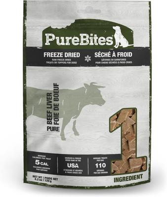 Bundle: Variety Pack - PureBites Beef Liver Freeze-Dried Raw Dog Treats, 4.2-oz bag, Cheddar & Beef & Cheese Flavors
