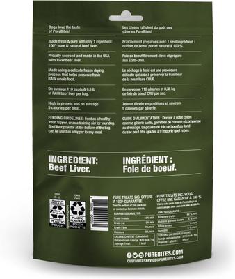 Bundle: Variety Pack - PureBites Beef Liver Freeze-Dried Raw Dog Treats, 4.2-oz bag, Cheddar & Beef & Cheese Flavors