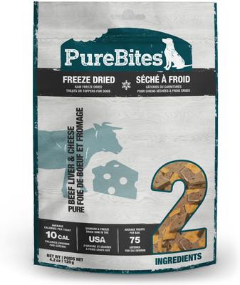 Bundle: Variety Pack - PureBites Beef Liver Freeze-Dried Raw Dog Treats, 4.2-oz bag, Cheddar & Beef & Cheese Flavors