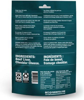 Bundle: Variety Pack - PureBites Beef Liver Freeze-Dried Raw Dog Treats, 4.2-oz bag, Cheddar & Beef & Cheese Flavors