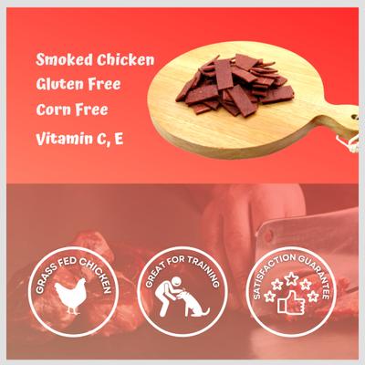 Natural Smoked Delicious Soft Tender Nutritious Healthy Chicken Jerky Dog Treats, 1-lb bag