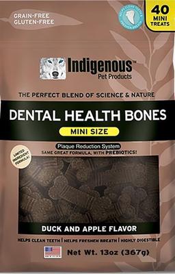 Dental Health Bones Duck & Apple Flavor Mini Dog Treats, 40 count