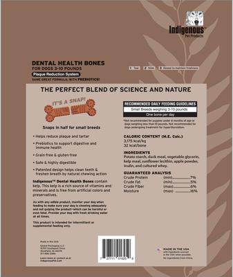 Dental Health Bones Duck & Apple Flavor Mini Dog Treats, 40 count