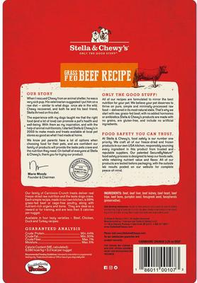 Bundle: Stella & Chewy's Carnivore Crunch Grass-Fed Beef Recipe + Cage-Free Chicken Recipe Freeze-Dried Dog Treats, 3.25-oz bag, bundle of 2