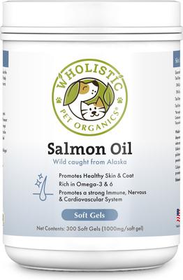 Wild Salmon Oil Gel Capsule Supplement for Dogs & Cats, 300 count