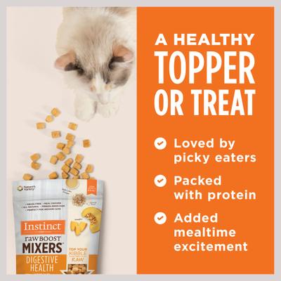 Alimento liofilizado para gatos Raw Boost Mixers con receta sin cereales para la salud digestiva, bolsa de 157 g