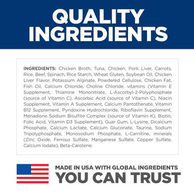 Senior Adult 11+ Healthy Cuisine Seared Tuna & Carrot Medley Wet Cat Food, 2.8-oz can, case of 24