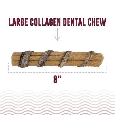 Beef Collagen with Wrapped Fish 8-in Dental Chew Dog Treat
