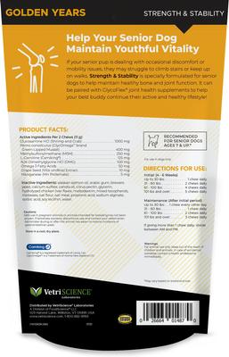 Golden Years Chicken Flavor Strength & Stability Joint Support Chew Supplement for Senior Dogs, 60 count