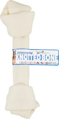 Flat Knotted Rawhide Bone Dog Treat, X-Large