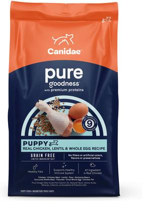 Grain-Free PURE Puppy Limited Ingredient Chicken, Lentil & Whole Egg Recipe Dry Dog Food, 12-lb bag
