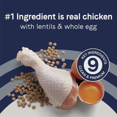 Grain-Free PURE Puppy Limited Ingredient Chicken, Lentil & Whole Egg Recipe Dry Dog Food, 12-lb bag