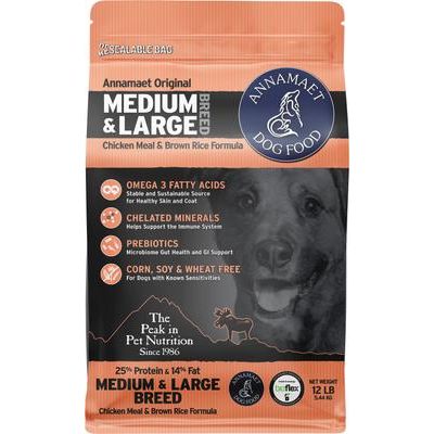 Alimento seco para perros de razas medianas y grandes, 25 % (bolsa de 5 lb)
