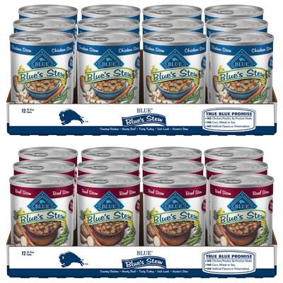 Bundle: Blue Buffalo Blue's Hearty Beef Stew + Blue's Country Chicken Stew Canned Dog Food