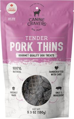 Tender Pork Thins Dehydrated Dog Treats, 5.3-oz pouch