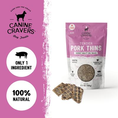 Tender Pork Thins Dehydrated Dog Treats, 5.3-oz pouch