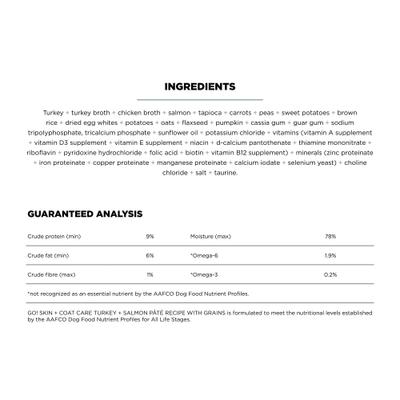 Skin + Coat Care Turkey & Salmon Pate Dog Food, 12.5-oz, case of 12