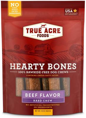 Bundle: Variety Pack - True Acre Foods Hearty Bones Beef Flavored Treats, Peanut Butter & Chicken Flavors