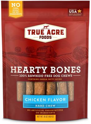 Bundle: Variety Pack - True Acre Foods Hearty Bones Beef Flavored Treats, Peanut Butter & Chicken Flavors