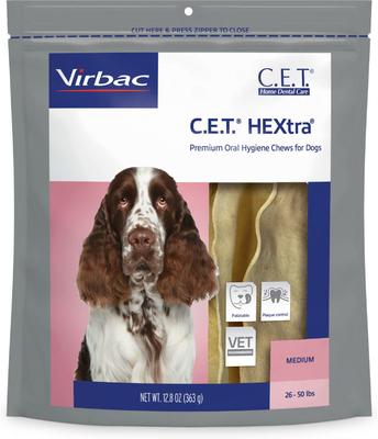 C.E.T. HEXtra Dental Chews for Dogs, 11-25 lbs