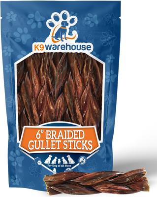Braided Gullet 6-inch Beef Flavored Dog Chews, 3 count