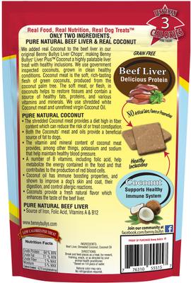 Plus Beef Liver & Coconut Freeze-Dried Dog Treats, 2.1-oz bag