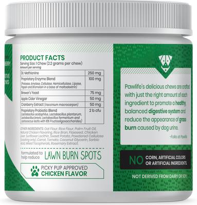 Turf Treats Lawn Burn Protection Urinary & Digestive Support Chicken Flavor Soft Chews Dog Supplement, 120 count