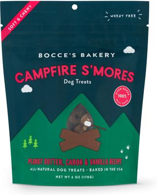 Bundle: Variety Pack - Bocce's Bakery Campfire S'mores Peanut Butter, Carob & Vanilla Recipe Dog Treats, PB-Banana Chip & Berries & Cream Flavors
