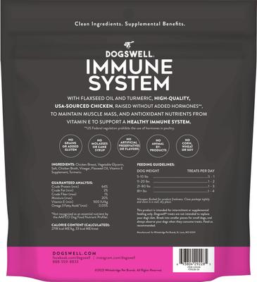 Tenders Immune System - Premios para perros sin cereales con receta de pollo, bolsa de 15 oz