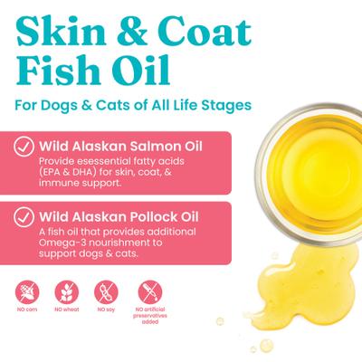 Let's Sea Wild Alaskan Fish Oil Omega-3 Skin & Coat Supplement for Dogs, 16-fl oz bottle
