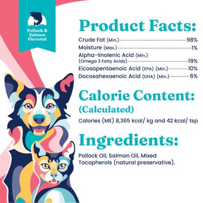 Let's Sea Wild Alaskan Fish Oil Omega-3 Skin & Coat Supplement for Dogs, 16-fl oz bottle