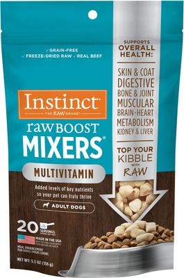 Boost Mixers Multivitamin Grain-Free Freeze-Dried Raw Adult Dog Food Topper, 5.5-oz bag