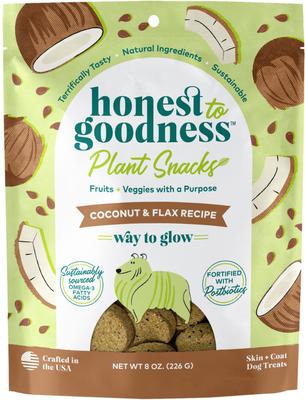 Premios para perros de coco y lino Plant Snacks Way to Glow, bolsa de 8 oz