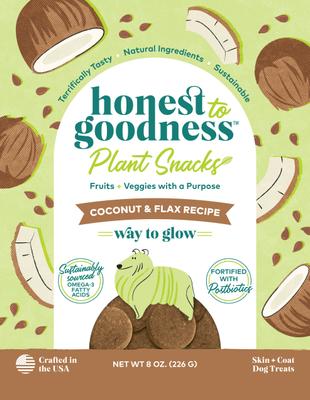 Plant Snacks Way to Glow Coconut & Flax Dog Treats, 8-oz bag