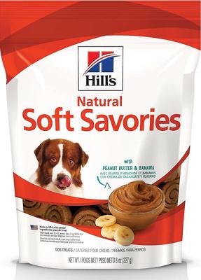 Bundle: Hill's Science Diet Adult Sensitive Stomach & Skin Chicken & Barley Recipe Dry Food + Hill's Natural Soft Savories with Peanut Butter & Banana Dog Treats