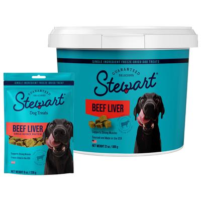 Bundle: Stewart Beef Liver, 21-oz tub + Beef Liver Freeze-Dried Dog Treats, 8-oz pouch