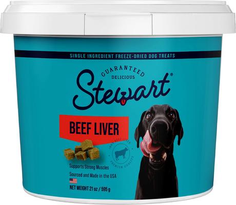 Bundle: Stewart Beef Liver, 21-oz tub + Beef Liver Freeze-Dried Dog Treats, 8-oz pouch