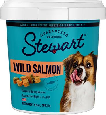 Paquete: Salmón salvaje Stewart, envase de 9.5 oz + premios liofilizados para perros de salmón salvaje, bolsa de 2.75 oz
