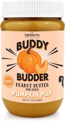 Buddy Budder Pumpkin & Cinnamon Peanut Butter Lickable Dog Treats, 17-oz jar