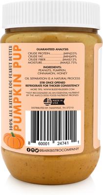 Buddy Budder Pumpkin & Cinnamon Peanut Butter Lickable Dog Treats, 17-oz jar
