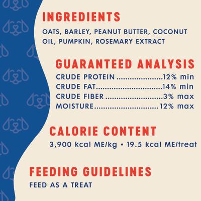 Wheat-Free Peanut Butter & Pumpkin Crunchy Biscuit Dog Treats, 12-oz bag