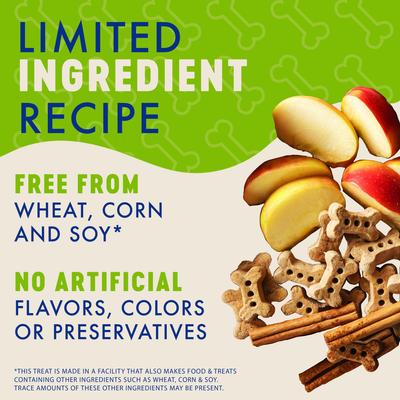 Galletas crujientes de manzana y canela sin trigo para perros, bolsa de 355 g