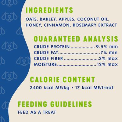 Galletas crujientes de manzana y canela sin trigo para perros, bolsa de 355 g
