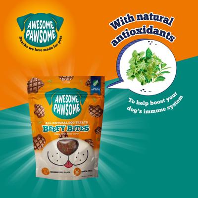 Beefy Bites Dog Treats, 3-oz bag